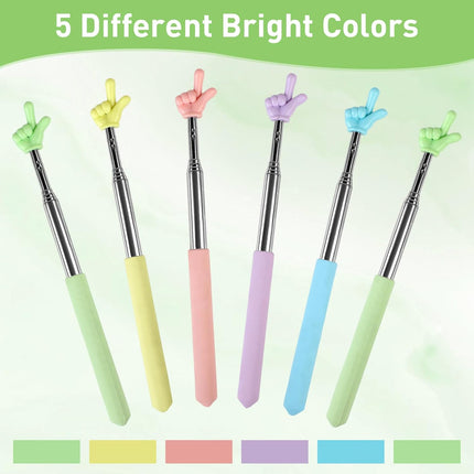6-Piece Extendable Colorful Finger Pointer Stick Set