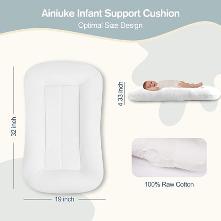 Baby Lounger for Newborn 0-24 Months, White