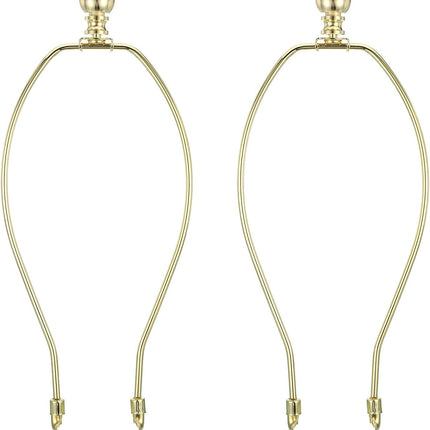 11 Inch Lamp Harp Kit with Finial, 2-Set Detachable Shade Bracket Holder, Gold Tone