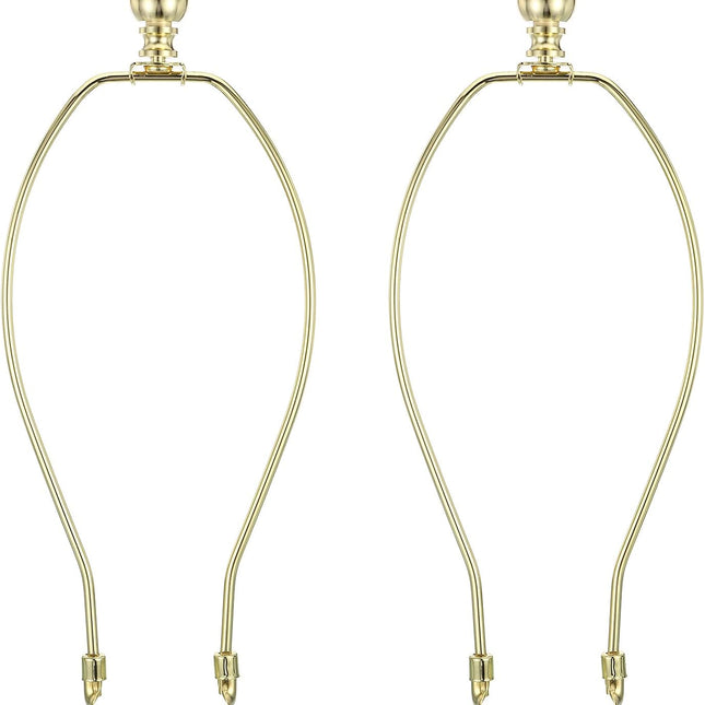 11 Inch Lamp Harp Kit with Finial, 2-Set Detachable Shade Bracket Holder, Gold Tone