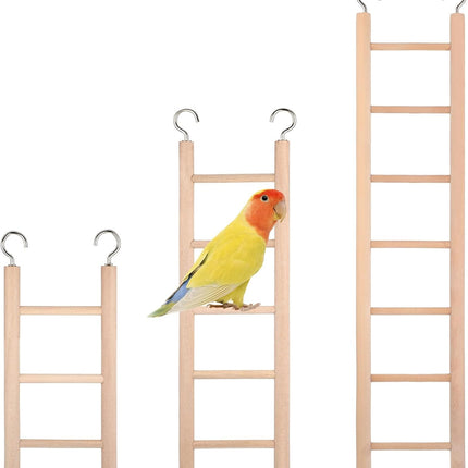 3-Piece Wooden Bird Cage Ladder Set