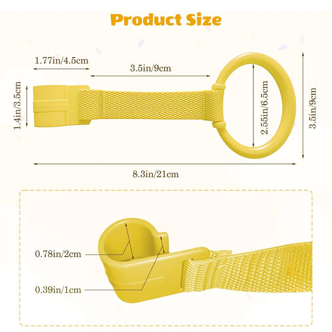 8Pcs Baby Playpen Pull up Rings, 4 Colors