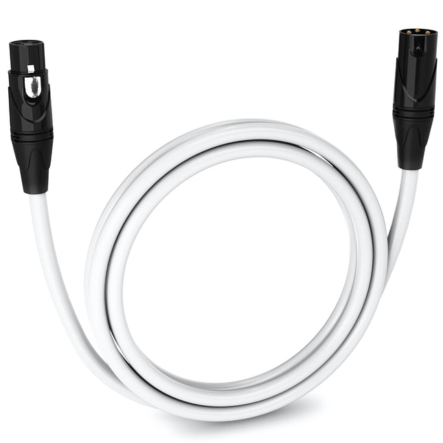 6 ft Balanced XLR Microphone Cable, 3-Pin Male to Female, White