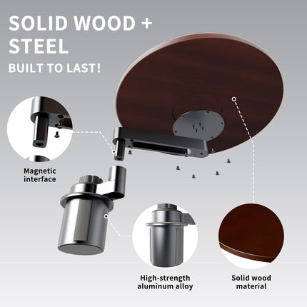 360° Rotating Wood Cup Holder Car Tray & Laptop Desk