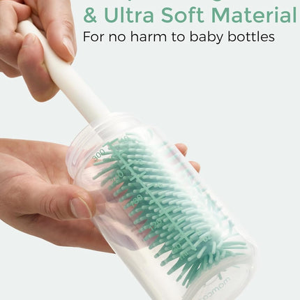 7-in-1 Green Baby Bottle Brush Set for Home and Travel
