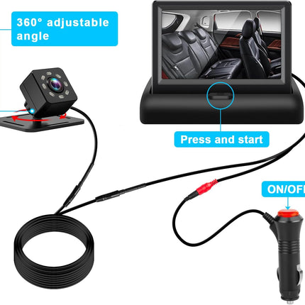 Baby Car Mirror with 4.3'' HD Night Vision Display