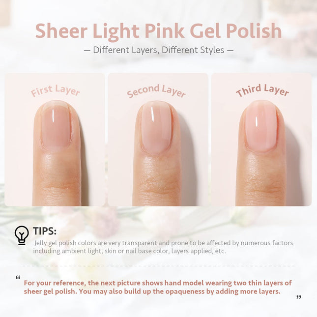 Sheer Light Pink UV Gel Nail Polish, 16ml