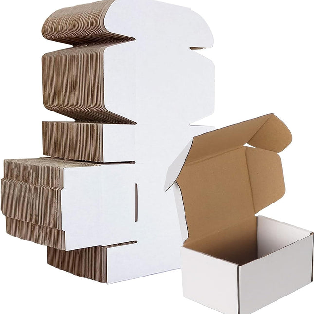 6 x 4 x 3 Inch White Corrugated Literature Mailer Boxes, Set of 50