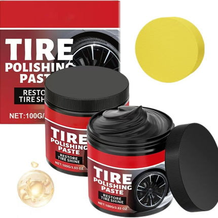 2-Piece Car Tire Shine Paste with Sponge