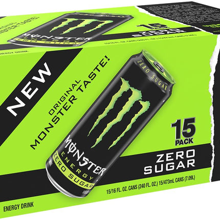 SourceToHome FuenteACasa Monster Energy Zero Sugar, Green, Original, Low Calorie Energy Drink — Home & Lifestyle