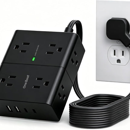 NexWave OndaNex One Beat Surge Protector Power Strip, 6 Ft Ultra Thin Flat Extension Cord — Smart Tech