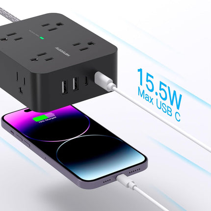 8-Outlet Surge Protector Power Strip with 4 USB Ports