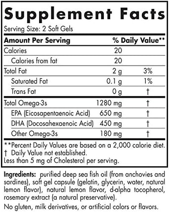 Nordic Naturals Ultimate Omega supplement facts EPA DHA