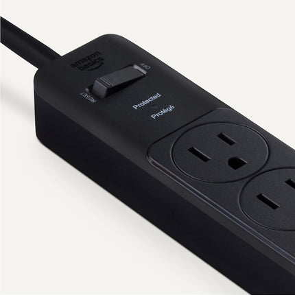 6-Outlet Surge Protector Power Strip, 790 Joules, 6 ft Cord, Black