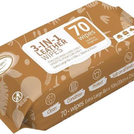 DriveForge ForjaRuta Air Jungles 3in1 Leather Cleaner Wipes 70 Count, Extra Large 8" x — Auto & Moto