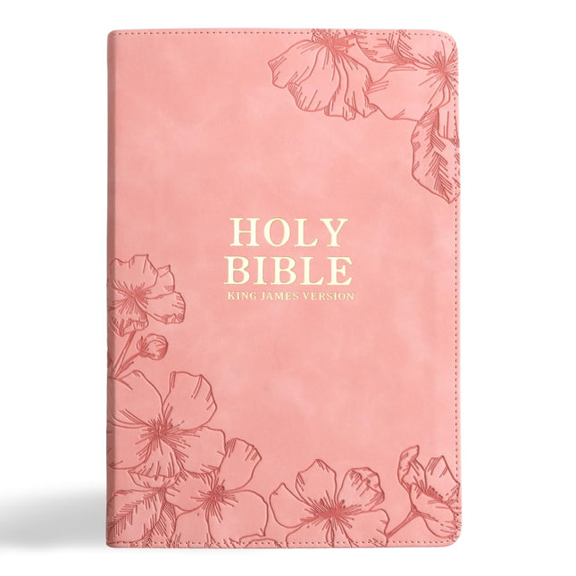 KJV Holy Bible, Giant Print with Cross-References, Soft Pink Leather-Touch Cover