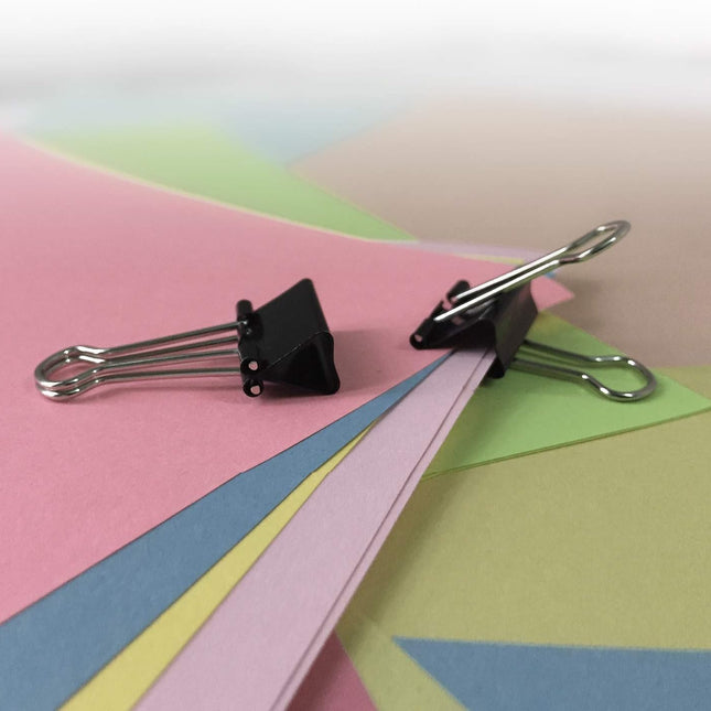 Sturdy Medium Black Binder Clips, 1.25 Inch, 96 Count