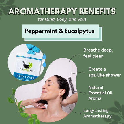 Peppermint & Eucalyptus Aromatherapy Shower Steamers, 10 Pack