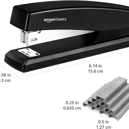 Black Office Stapler with 1000 Staples, 25-Sheet Capacity