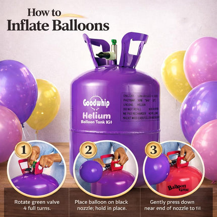 7L Helium Tank For Balloons At Home, Up To 30 Latex Balloons