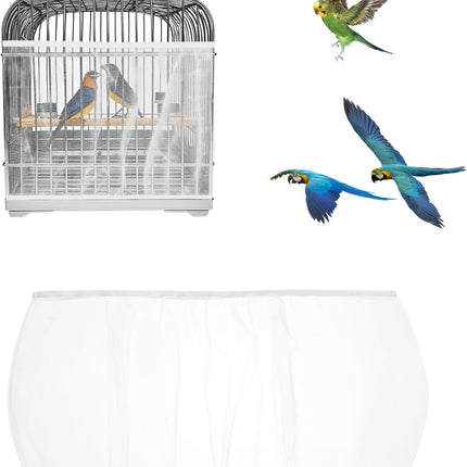PawHaven RefugioPata Bird Cage Cover, Large Breathable Nylon Mesh Seed Catcher Birdcage Guard — Pet Supplies