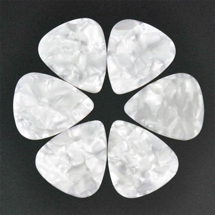 White Pearl Celluloid Guitar or Bass Pick, 0.46 mm Light