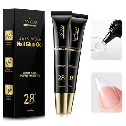 Solid Nail Glue Gel for Press-On Nails, 2 x 20g
