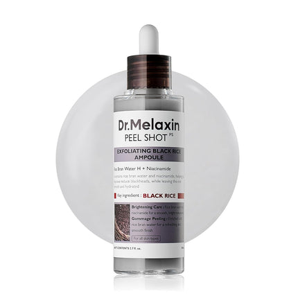 Black Rice Exfoliating Ampoule Face Peel Serum, 2.7 oz