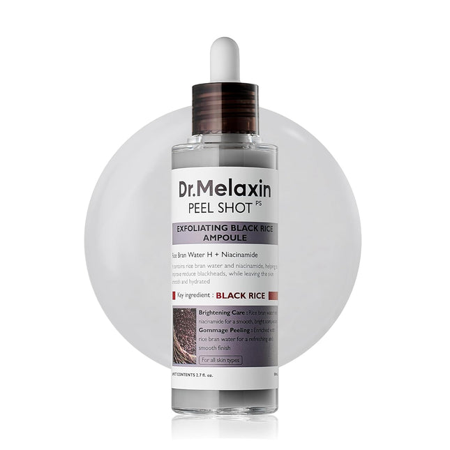 Black Rice Exfoliating Ampoule Face Peel Serum, 2.7 oz