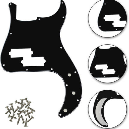 13-Hole Precision-Style P Bass Pickguard, Black 3-Ply