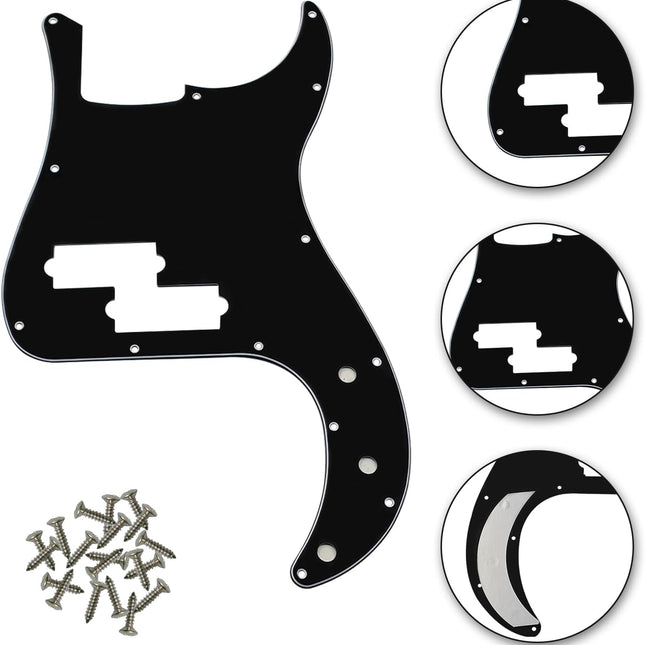 13-Hole Precision-Style P Bass Pickguard, Black 3-Ply