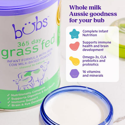 365 Day Grass Fed Infant Formula with Iron, Cow Milk-Based Powder, 20 oz