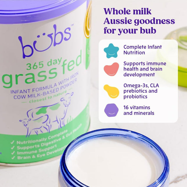 365 Day Grass Fed Infant Formula with Iron, Cow Milk-Based Powder, 20 oz
