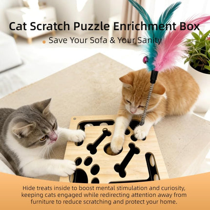 Cat Nail File Scratch Enrichment Puzzle Box Toy