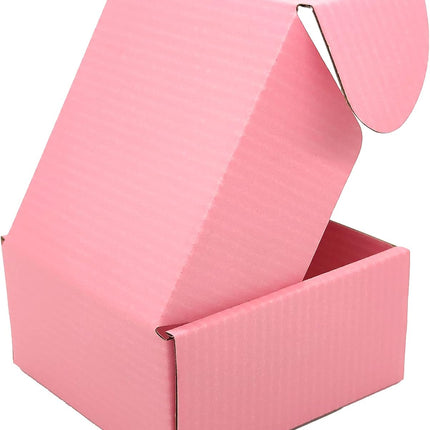 Small Pink 4x4x2 Inch Corrugated Mailer Boxes, Pack of 25