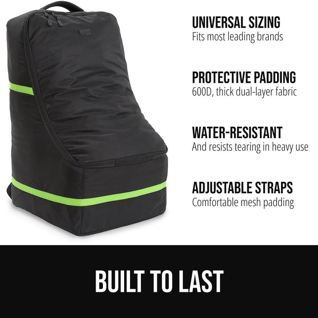 Tear and Water Resistant Padded Car Seat Travel Bag, Green