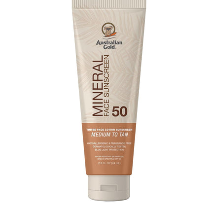 SPF 50 Tinted Mineral Face Sunscreen, Medium to Tan, 2.5 fl oz