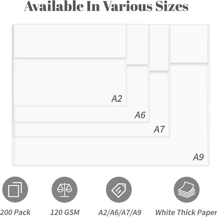 200 Pack A2 White Self-Seal Invitation Envelopes, 4.375 x 5.75 in