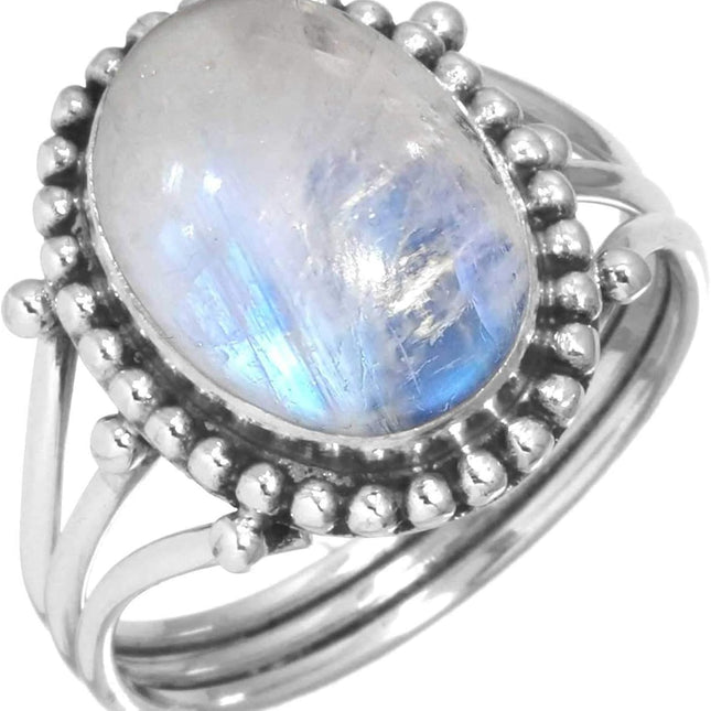 SourceToHome FuenteACasa Lapis, Moonstone, Pearl, Crystal Oval Handmade Ring Genuine 925 Sterling — Home & Lifestyle