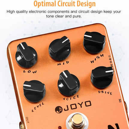 American Tube Amp Simulator & Preamp Guitar Pedal with Built-In Cab Sim