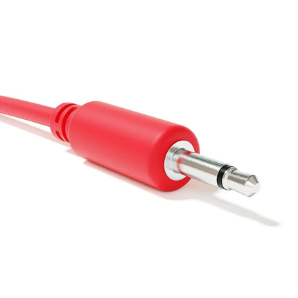 5-Pack Red Mono Modular Patch Cables, TS 3.5mm 1/8 in, 20 cm