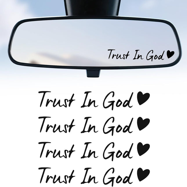 4-Piece Black Trust in God Car Decal Set