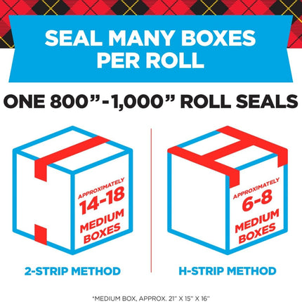 Heavy Duty Clear Shipping Packing Tape with Dispenser, 1.88 in. x 27.7 yd.