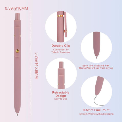 6-Piece 0.5mm Quick-Dry Black Gel Pens