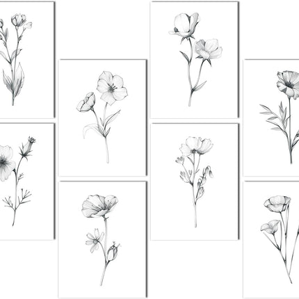 Floral Sketch Decorative Acoustic Foam Wall Panel, 48 x 32 in
