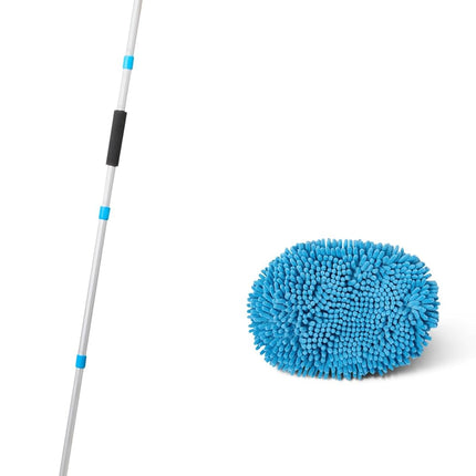 Long Handle Scratch-Free Microfiber Car Wash Brush, Blue