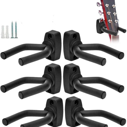6-Piece Wall Mount Guitar Hanger Set for Guitars, Bass, Mandolin and Banjo