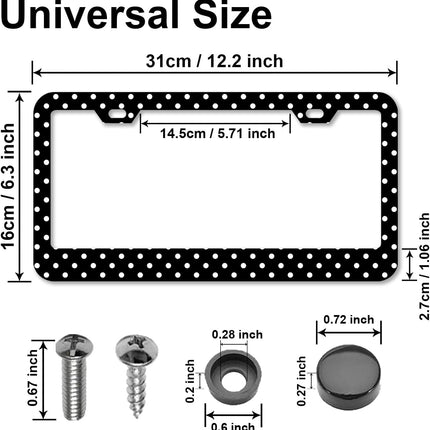 DriveForge ForjaRuta Polka Dots License Plate Frames，Polka dots Car Accessories — Auto & Moto