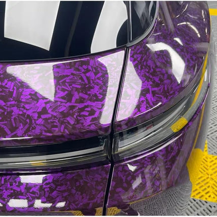 Forged Gloss Carbon Fiber Vinyl Wrap Roll, Purple, 1 ft x 3.5 ft