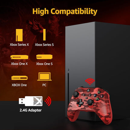 Camo Red Wireless Gaming Controller with Hall Effect Sticks